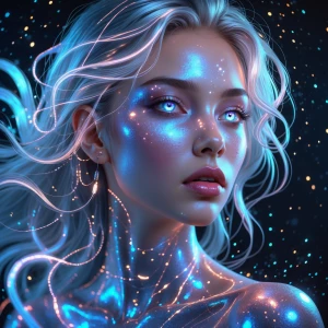 A technologically enhanced Elysian Venutian beauty, her ethereal...