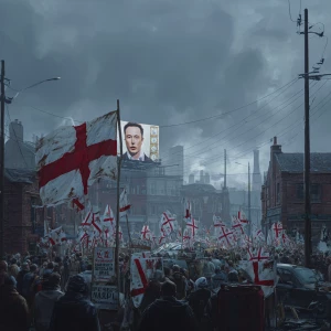 A hyper-realistic 4K digital illustration of a tense street scen...