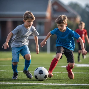 boys playing football