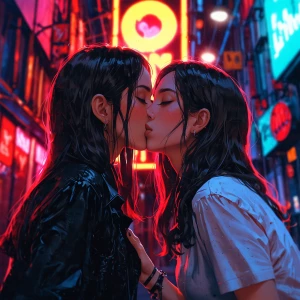Girls kissing