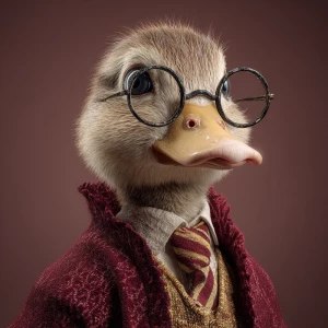A 3d duck that resembles Harry Potter