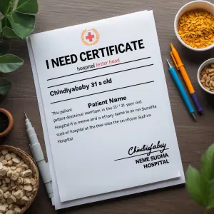 i need certificate with doctor sign. mention in hospital letter...