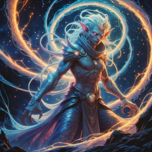 A mesmerizingly ethereal wormhole wrangler, swirling with cosmic...