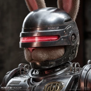 Lola bunny and buggs bunny "RoboCop-style armor" + "horizontal r...