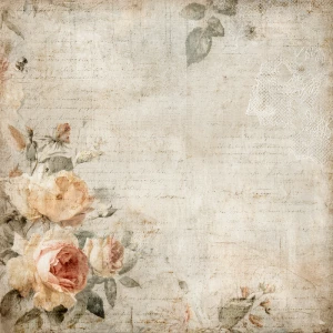 Romantic vintage scrapbook background paper, 12x12 inch printabl...