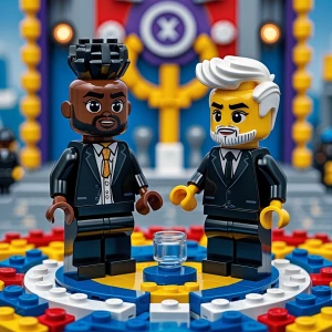 Diddy X Epstein Lego set daddy is a black guy with an mbappe hai...