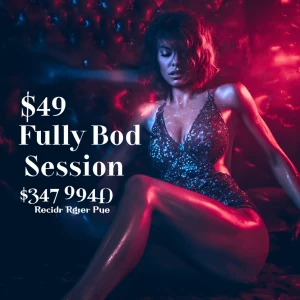 Create an advertisement image for a special offer on a full-body...