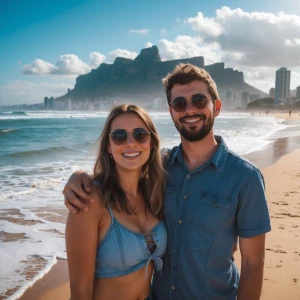 Myself and my friend at the durban beach