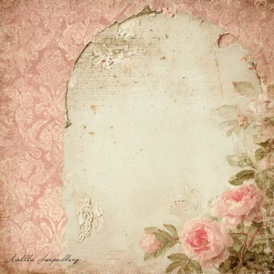 Shabby chic vintage scrapbook background paper, 12x12 inch print...