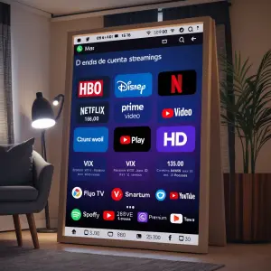 Hasme un flyer de publicidad de cuentas Streaming con todas las...