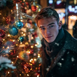 A young man  looking in the camera  in front of a beautifully de...