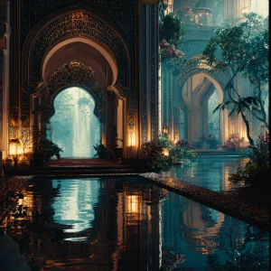 Create a breathtaking cinematic 16:9 image that evokes the mysti...