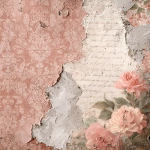 Shabby chic vintage scrapbook background paper, 12x12 inch print...
