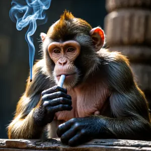 Monkey smoking