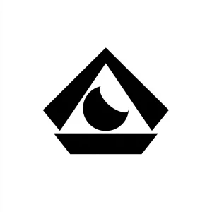 A sphere logo insode a square over a triangle Square Industries
