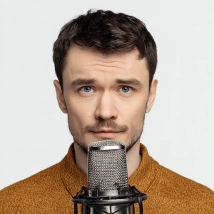 Generate a photo of a Russian man with a Russian accent  Include...