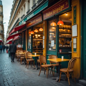 Hi Vintage cafe in Paris, 35mm film look