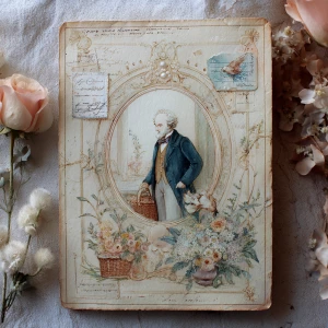 Print-ready junk journal page, A4 portrait full-bleed (≈2480×350...