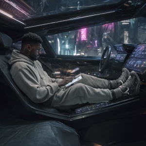 Prompt: Veedu, The Agile Star – Reclined Interface in Lamborghin...