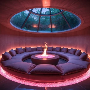 Sunken Lounge – The Roselight Pit: A dreamy, glowing heart of re...