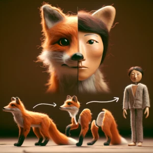 a fox turn to a humen