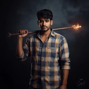 Create a full size image of an Indian local young men wearing a...