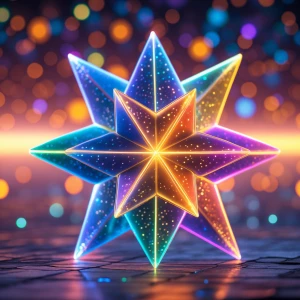 A 1000 dementional Star with different glowing colors