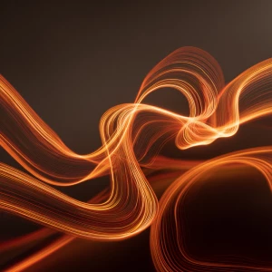 brown camera Neon lines glowing and twisting on a digital canvas