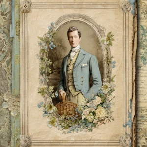 Print-ready junk journal page, A4 portrait full-bleed (approx. 2...