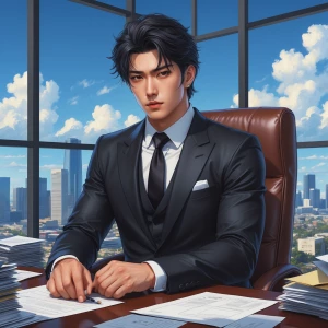 Create a hyper-realistic digital illustration of a a handsome Ja...