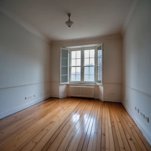 Empty bedroom wood floors