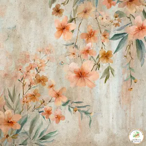 printable background paper, summer floral design mixed with fade...