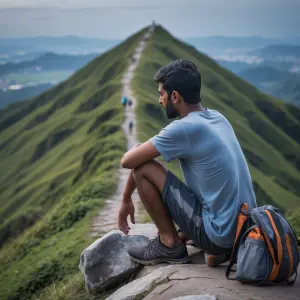Ravi stood at the edge of the hill, staring down at the long, wi...