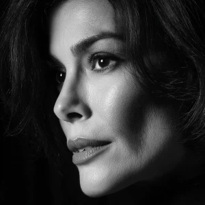 Ultra close-up portrait of Teri Hatcher, actress of Lois & Clark...