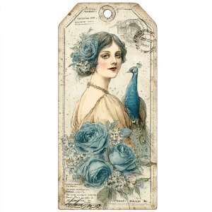 Print-ready shabby-chic tag, ~3×7 in, 300 DPI, sRGB, 3 mm bleed,...