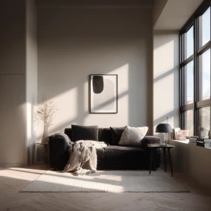 Generate an editorial cinematic photograph of a Scandinavian mon...