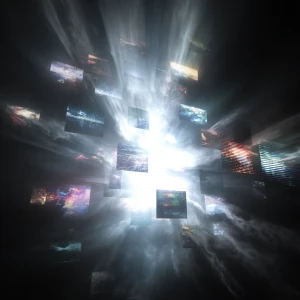 Cinematic Matrix”
Visual: Floating holographic screens showing...