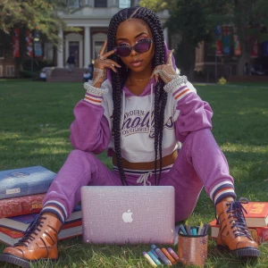 “Photo-realistic, airbrushed African American college student si...