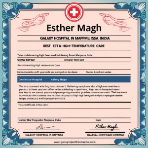 Generate a fake medical certificate for Esther Magh from Galaxy...