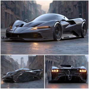 Design a futuristic envisioning of the Ferrari F50 GT-R for the...