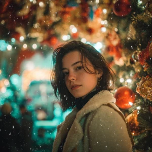 A young woman  looking in the camera  in front of a beautifully...