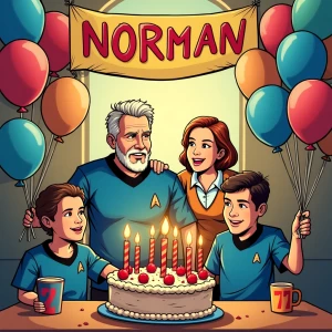 It's Norman's birthday on December 27th! Imagine a vibrant comic...