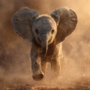 Create a realistic and heartwarming scene where a young African...