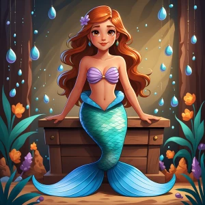 Can u make a cartoon image of a mermaid tail only a mermaid tail