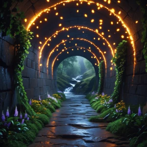 You are standing at the entrance of a tunnel that stretches ahea...