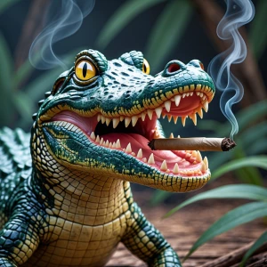 Create a cool and cute Comic picture from a Smoking Joint in His...