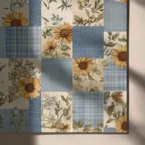 flat printable background paper, soft farmhouse patchwork design...