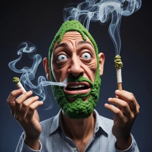 Make it a personified joint, with exaggerated facial features al...