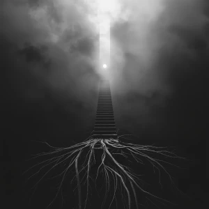 1:1 square composition, full bleed, no white border, flat 2D art...