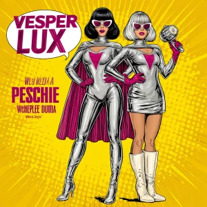 Retro 1960s pop art comic book cover, bold halftone dots, yellow...